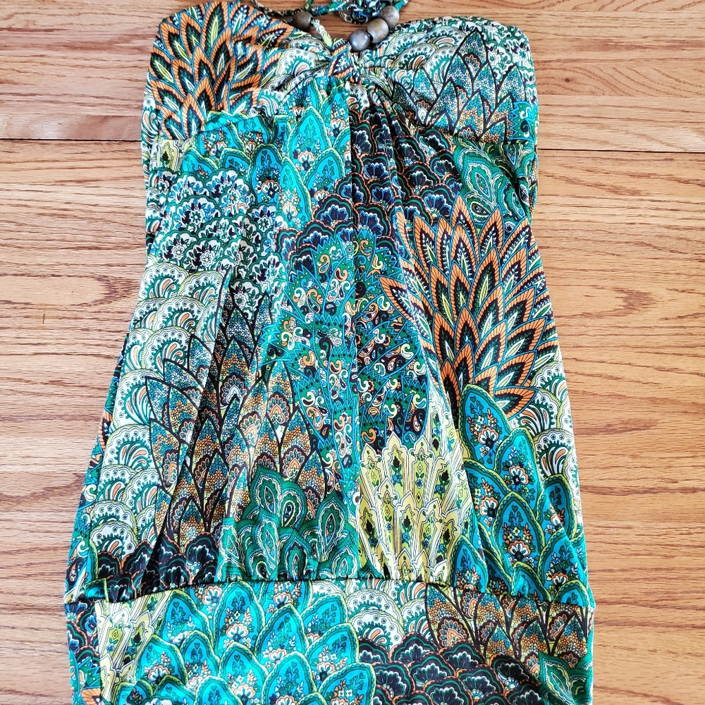 Poetry Halter Peacock Paisley Pattern Top